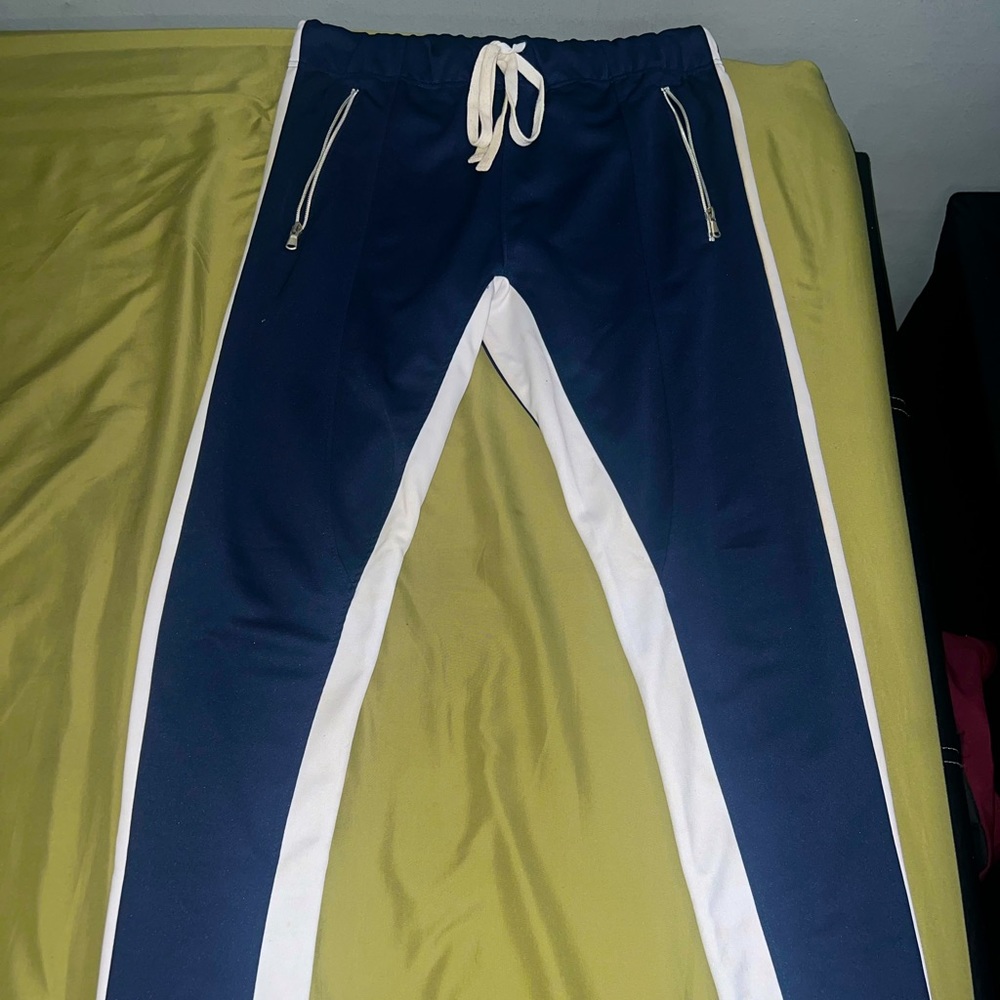 Track Pants Navy Blue and White